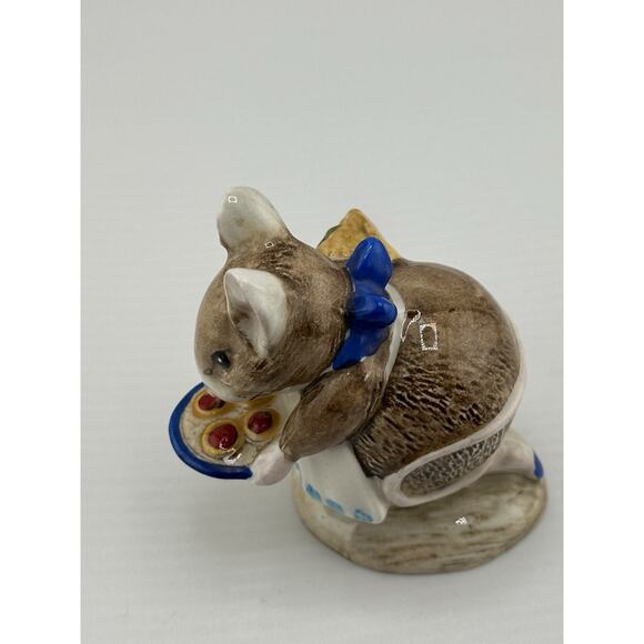 Vintage Beswick Beatrix Potter 1971 "Apply Dapply" Mouse w/ Tarts Porcelain RARE - Picture 6 of 10